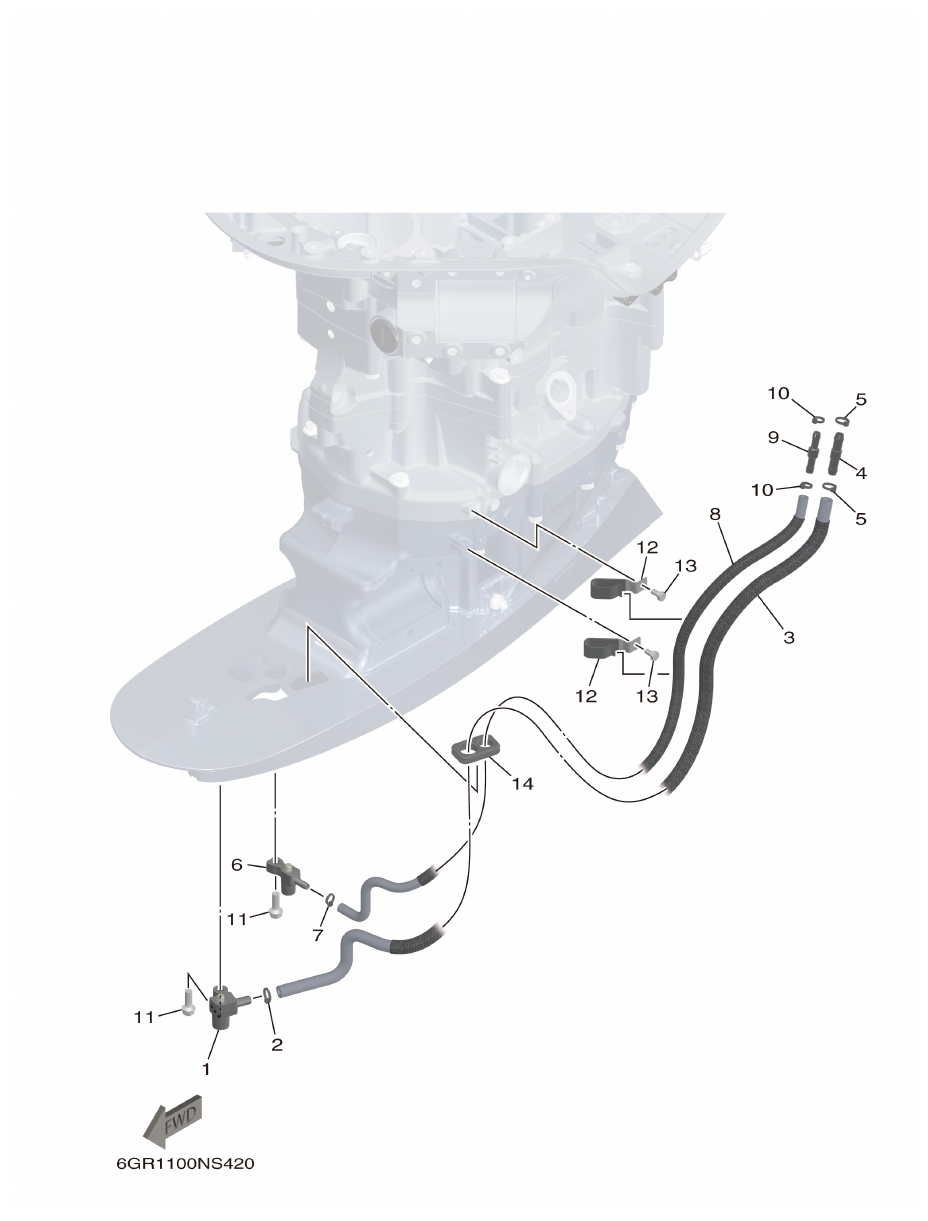 Yamaha XF425NSA2, XF425NSA7 UPPER CASING 3 parts diagram